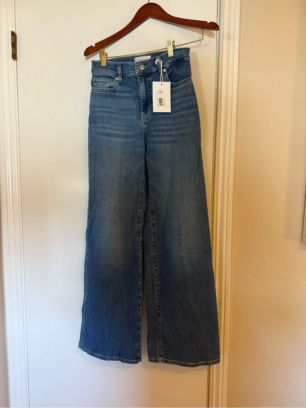 NWT Frame Le Slim Palazzo wide leg jeans in Drizzle - Picture 2 of 7